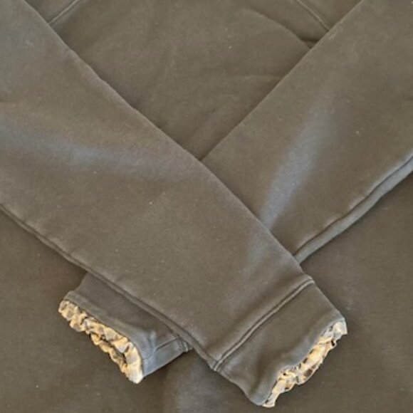 J Crew Black with Leopard print ruffle trim Sweatshirt, Size medium - Picture 5 of 7